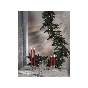 LED-Leuchterkerzen dunkelrot – Antik-Design mit...