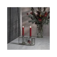LED-Leuchterkerzen dunkelrot – Antik-Design mit Timer | Batteriebetrieben