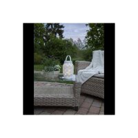 2er Set LATERNE FLAME LANTERN weiß 16 & 23cm hoch
