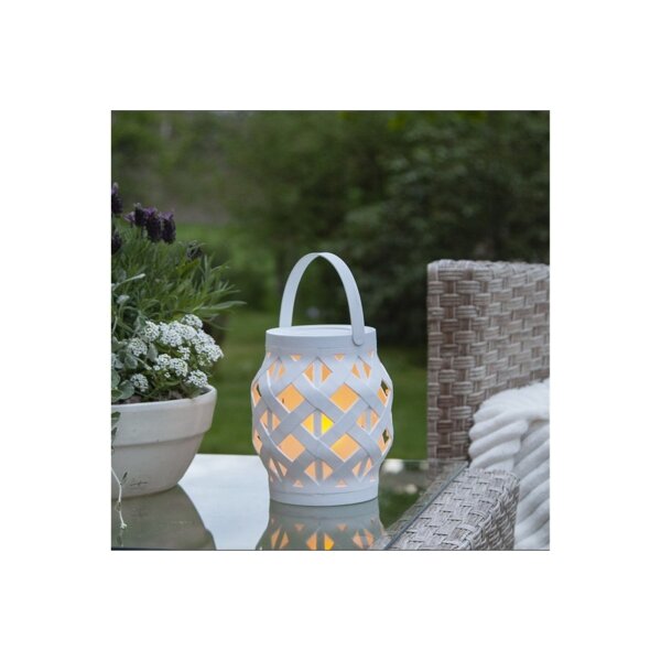 LATERNE FLAME LANTERN weiß 16cm hoch
