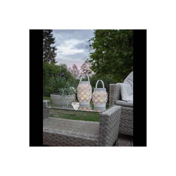 LATERNE FLAME LANTERN weiß 16cm hoch