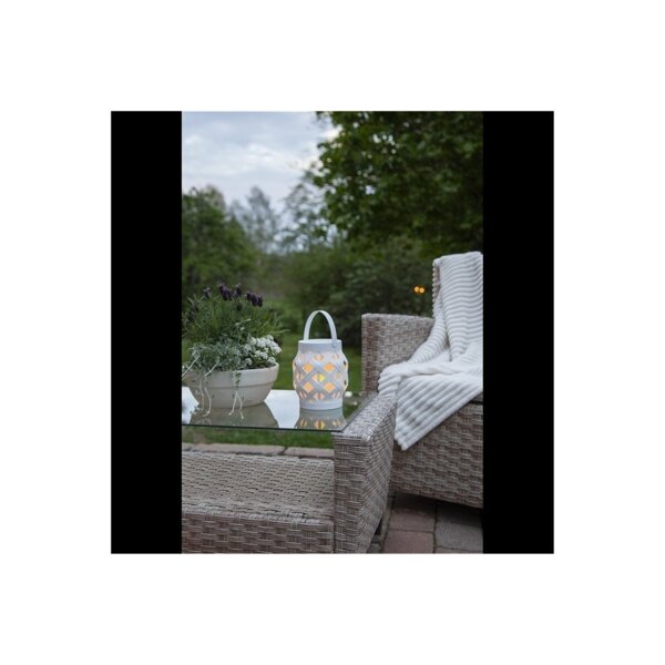 LATERNE FLAME LANTERN weiß 16cm hoch