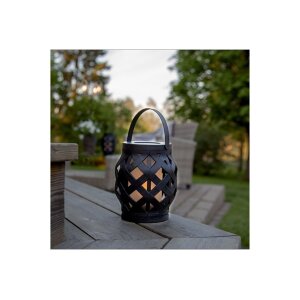 LED Gartenlaterne – Schwarz, warmweiß,...