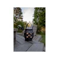 LED Gartenlaterne – Schwarz, warmweiß, Timer-Funktion, IP44 wetterfest