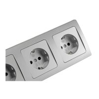 DELPHI 3-fach Steckdose Silber Grau Unterputz I UP Einbau I 3Stück 230V Schutzkontakt Steckdosen mit 3-fach Rahmen #1