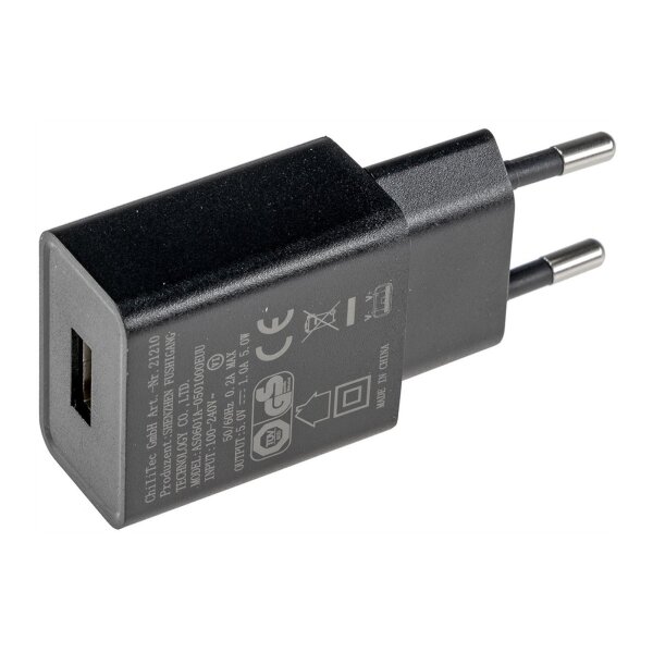 CTN-0510 USB-Netzteil 5V/1A – 5W Ladegerät, Schwarz