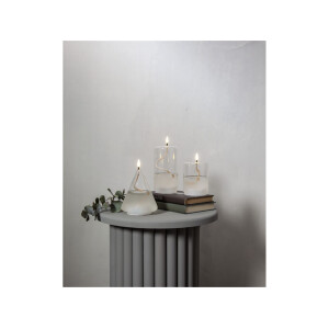 STAR TRADING LED-Kerze Flamme Float – 17,5 cm, Glas & Wachs, warmweiß, Timer 6h