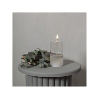 STAR TRADING LED-Kerze Flamme Float – 17,5 cm, Glas & Wachs, warmweiß, Timer 6h