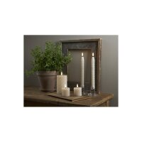 2er Set LED Stumpenkerzen FLAMME SWIRL Beige