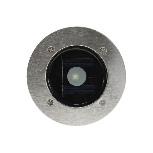 Solar Bodenstrahler „CTB-R“ – rund Ø 12?cm, Edelstahl, IP44, 600?mAh Akku, trittfest