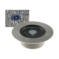 Solar Bodenstrahler „CTB-R“ – rund Ø 12?cm, Edelstahl, IP44, 600?mAh Akku, trittfest