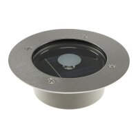 Solar Bodenstrahler „CTB-R“ – rund Ø 12?cm, Edelstahl, IP44, 600?mAh Akku, trittfest